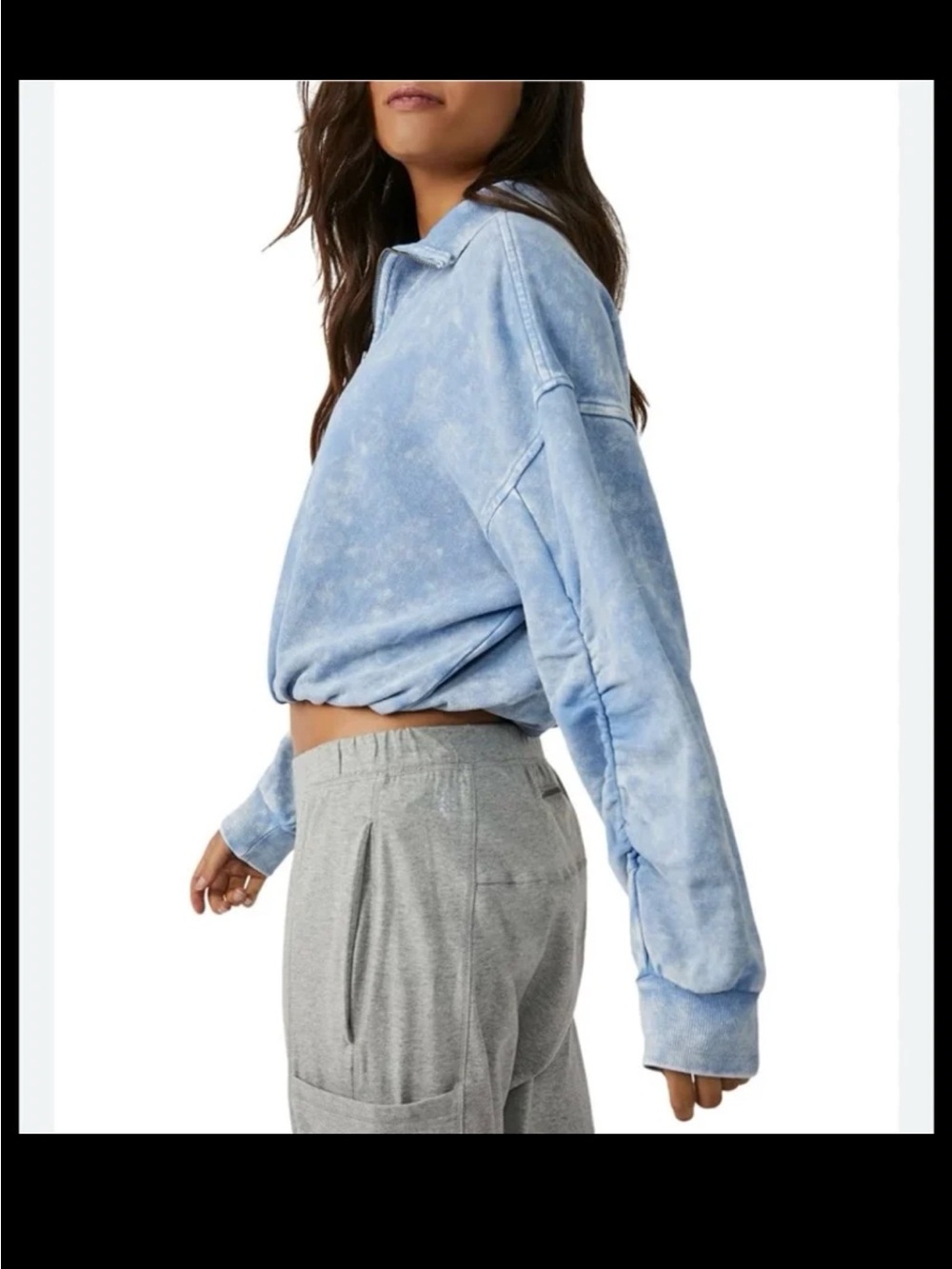 Free People FP Movement Valley Girl Pullover Top Cloudy Waters size Small - Picture 4 of 12